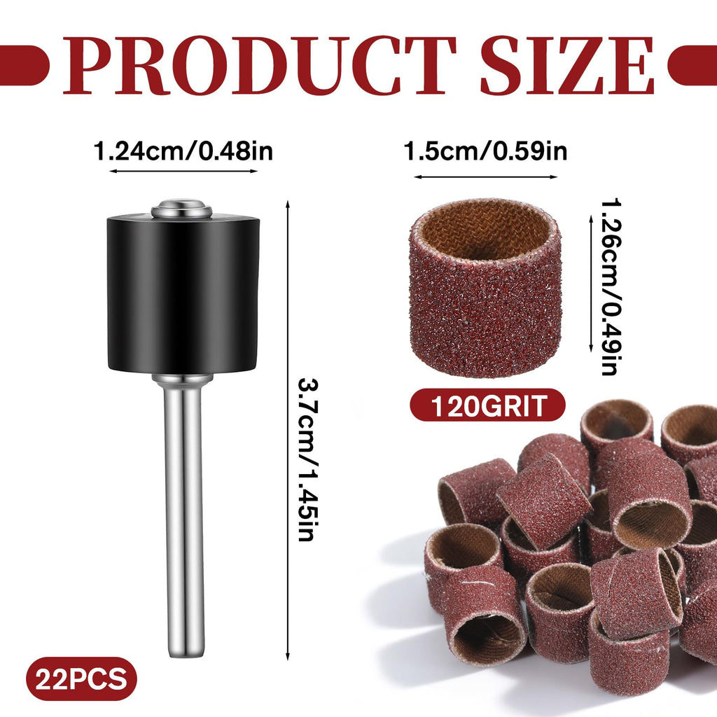 22Pcs Dog Nail Grinder Sanding Bands and Drums Replacement Kit T977582