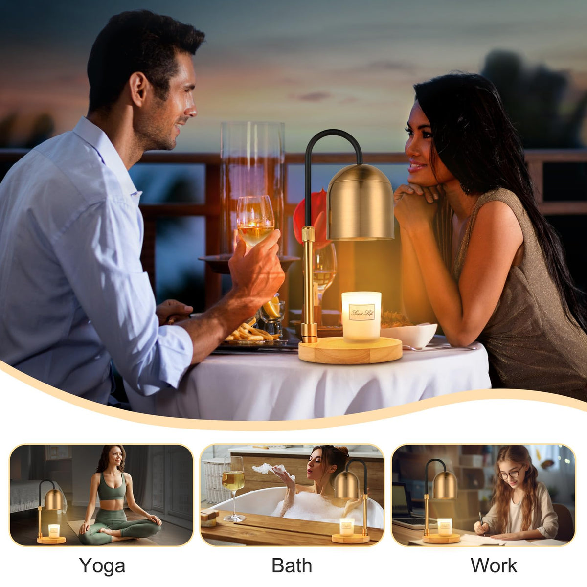 Dimmable Electric Candle Warmer Lamp with Timer J63717