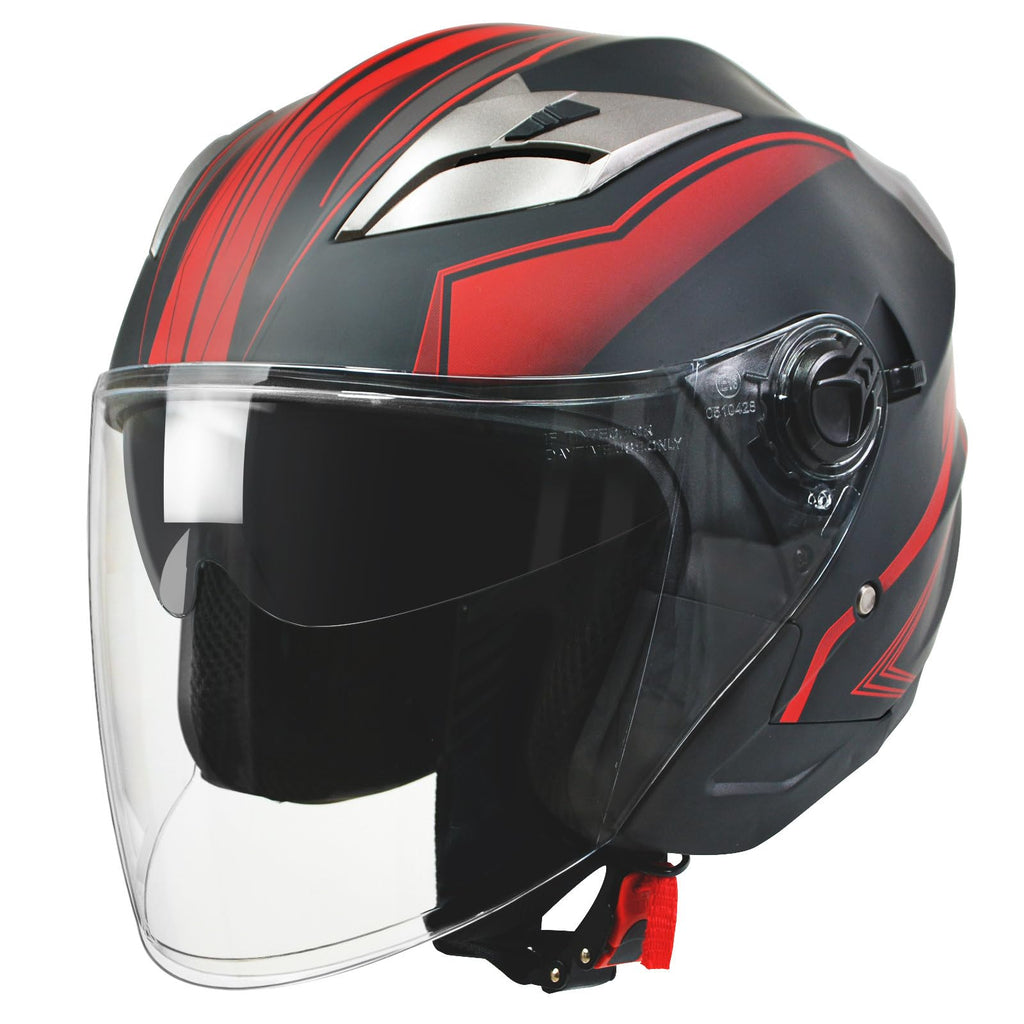 3/4 Open Face Motorcycle Helmet with Double Visor R69325