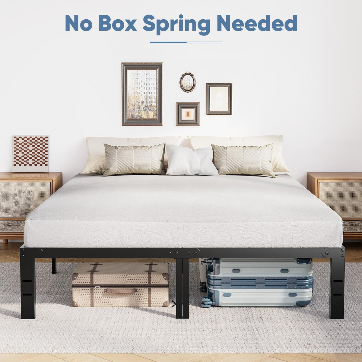 Queen Metal Slat Platform Bed Frame 14 Inch M518022