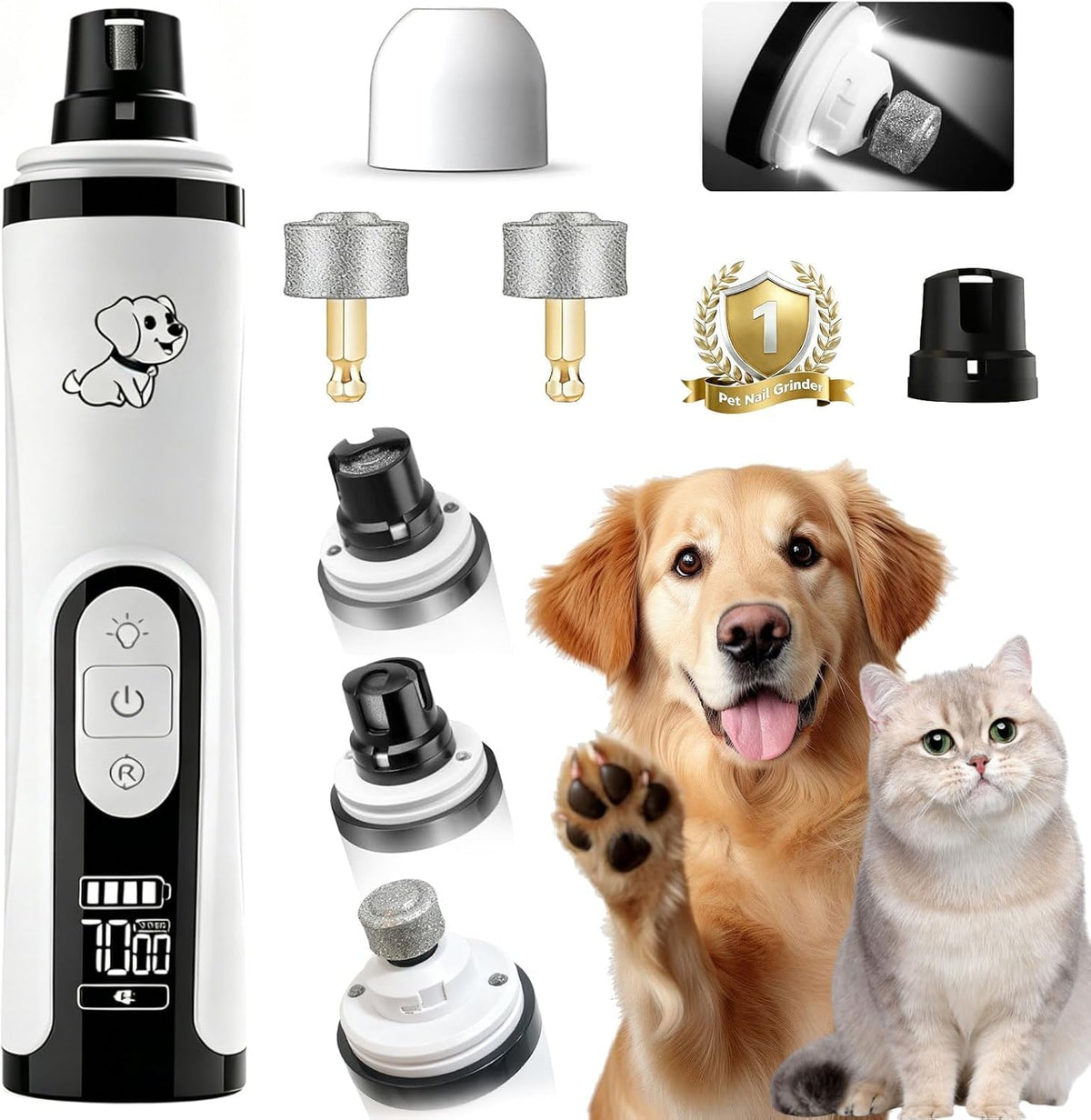 Dog Nail Scratch Board with Hand Strap + Dog Nail Grinder K58601