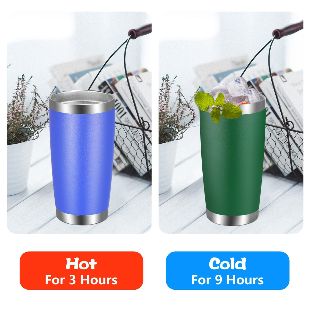 20oz Stainless Steel Insulated Tumbler with Lid and Straw A89465