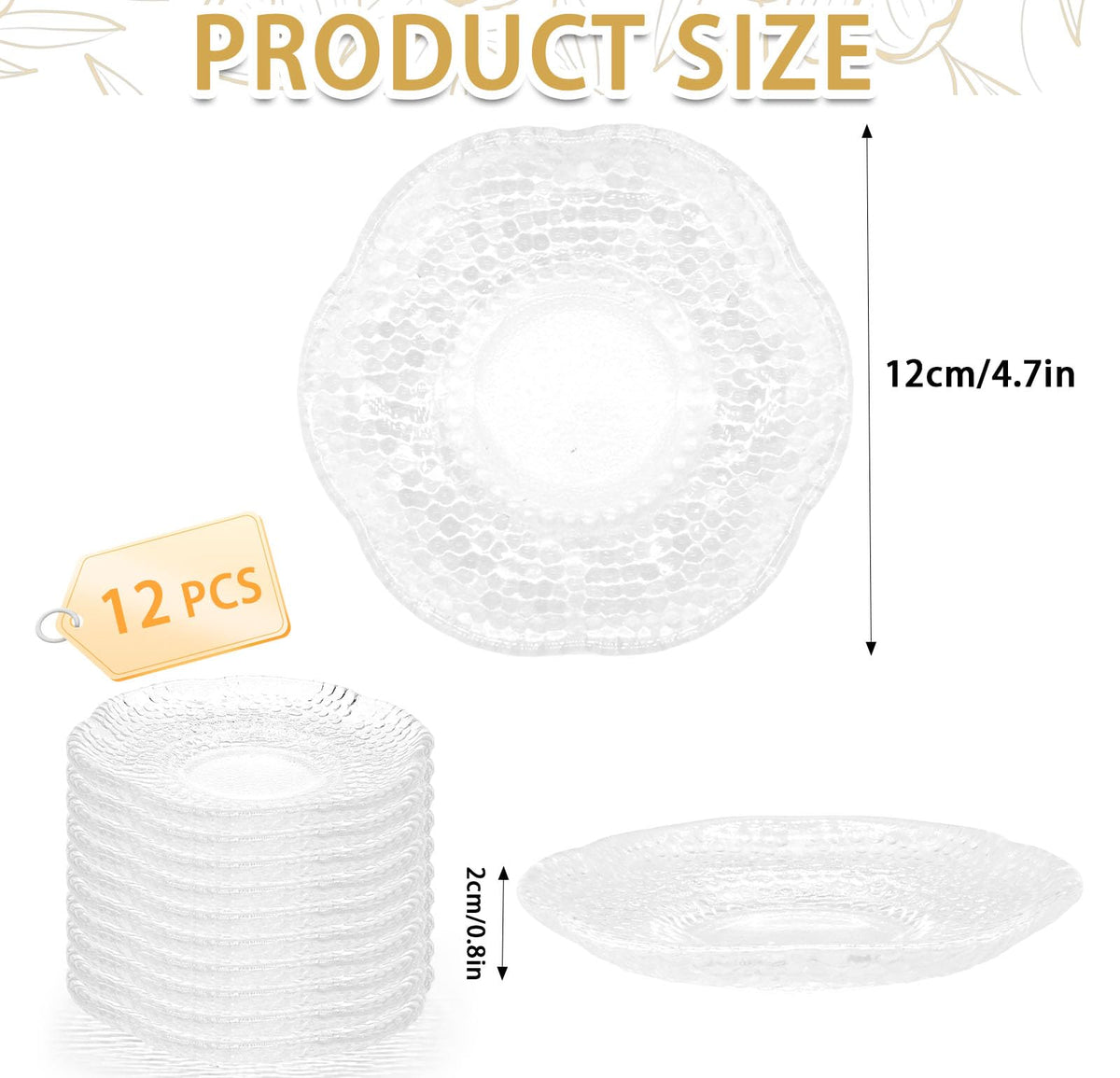 12 Pack 4.7 Inch Clear Glass Dessert Plates P1465