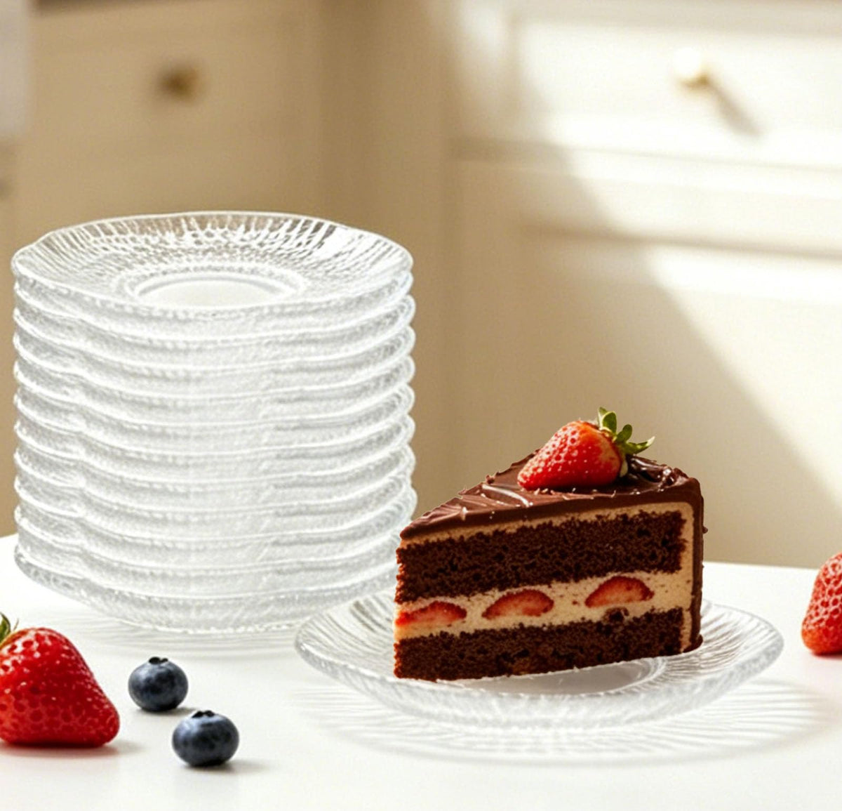 12 Pack 4.7 Inch Clear Glass Dessert Plates P1465