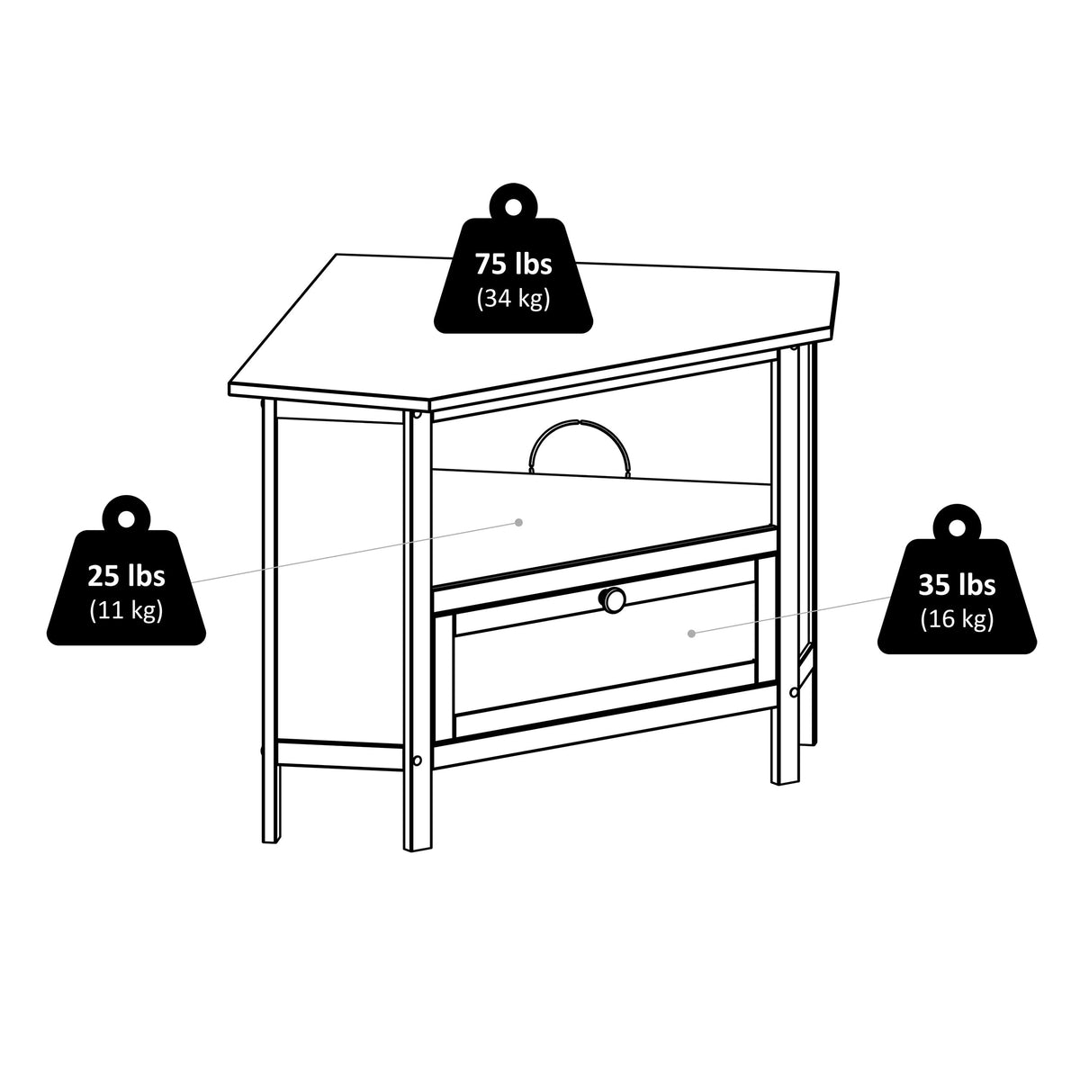 Corner TV Stand, Espresso A9079