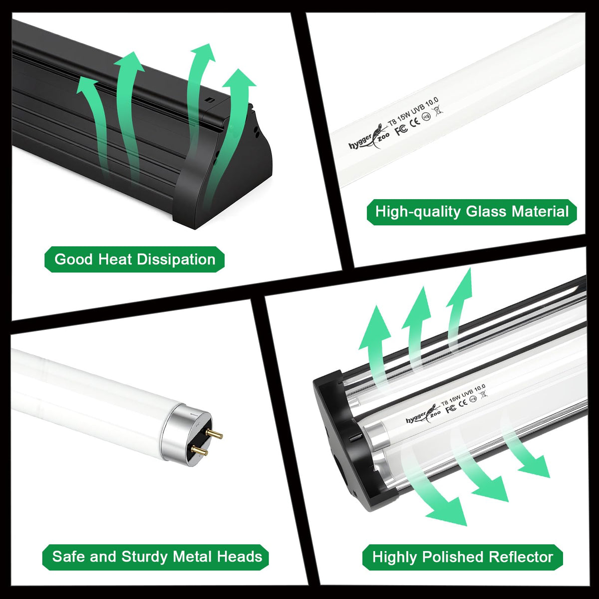 15W T8 UVB Reptile Light Fixture 18 Inch U663