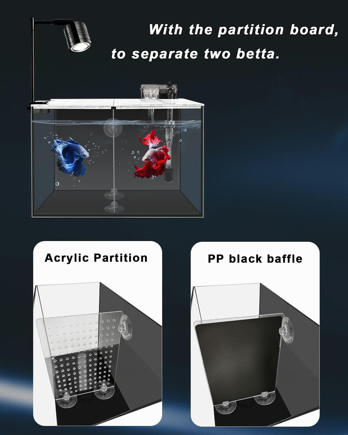 3 Gallon Ultra-Clear Glass Fish Tank with Filter and Led Light P44360
