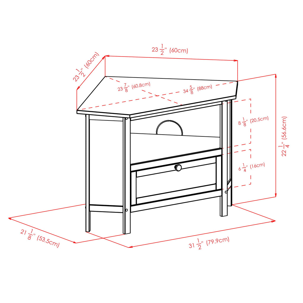 Corner TV Stand, Espresso A9079