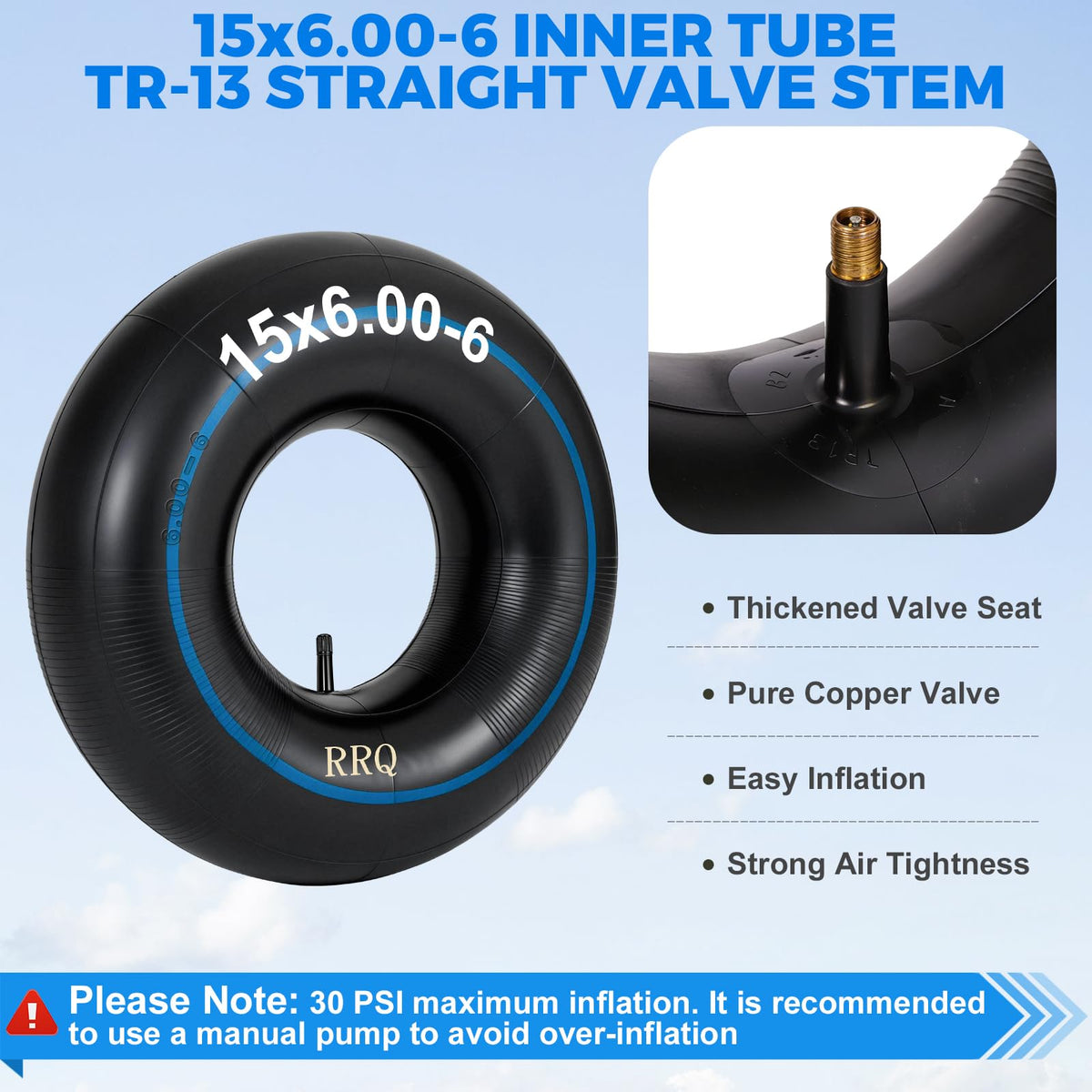 15x6.00-6 Lawn Mower Inner Tube, 2 Pack G217186