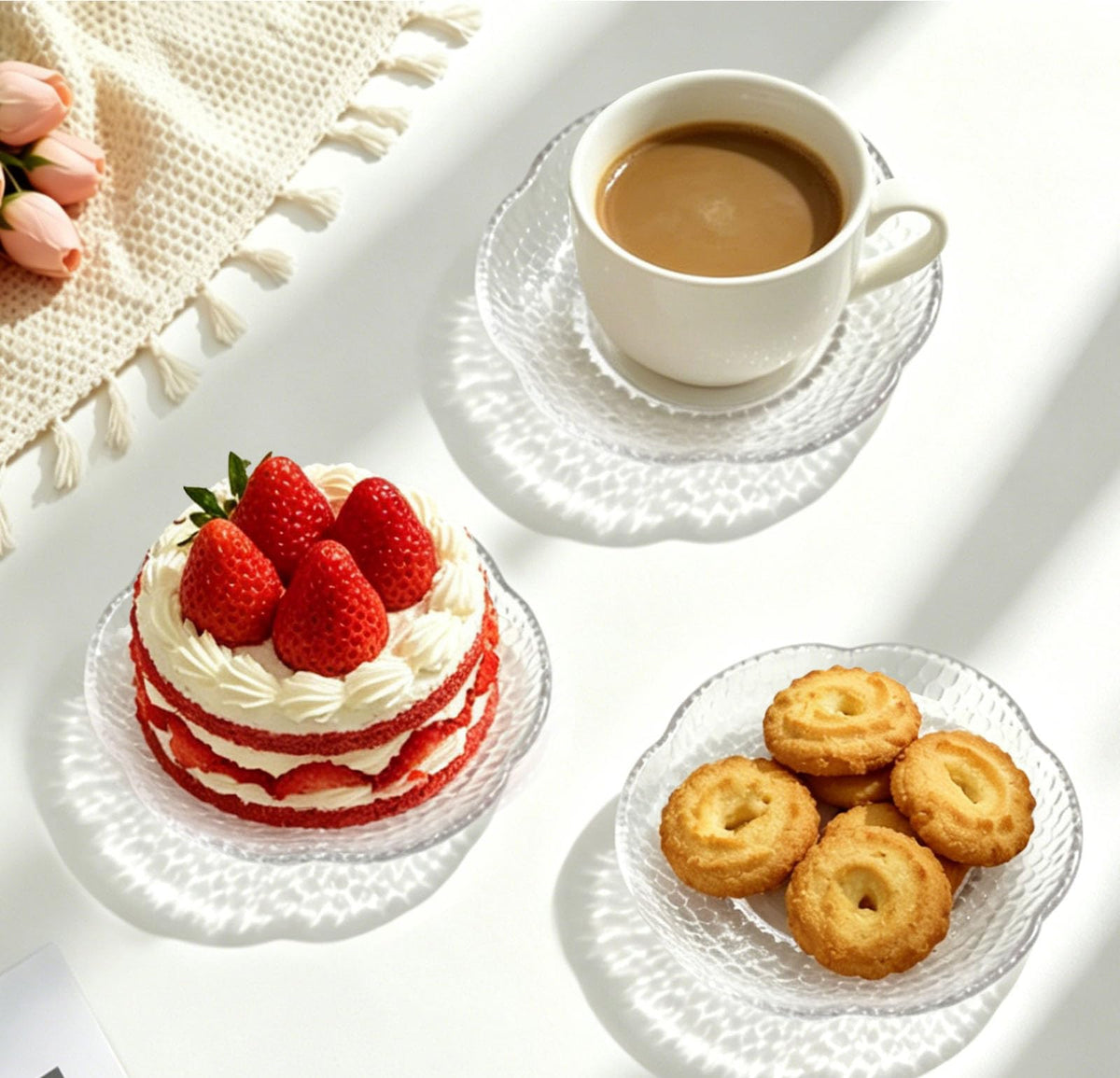12 Pack 4.7 Inch Clear Glass Dessert Plates P1465