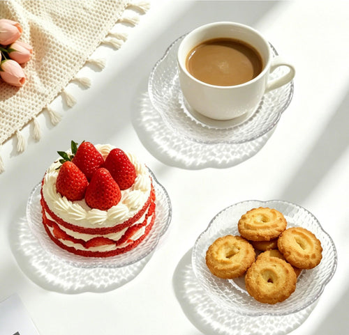 12 Pack 4.7 Inch Clear Glass Dessert Plates P1465