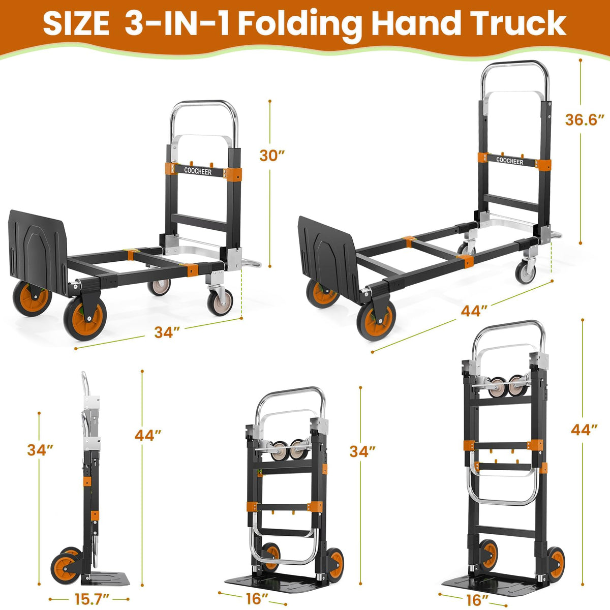 Folding Hand Truck Orange O76236