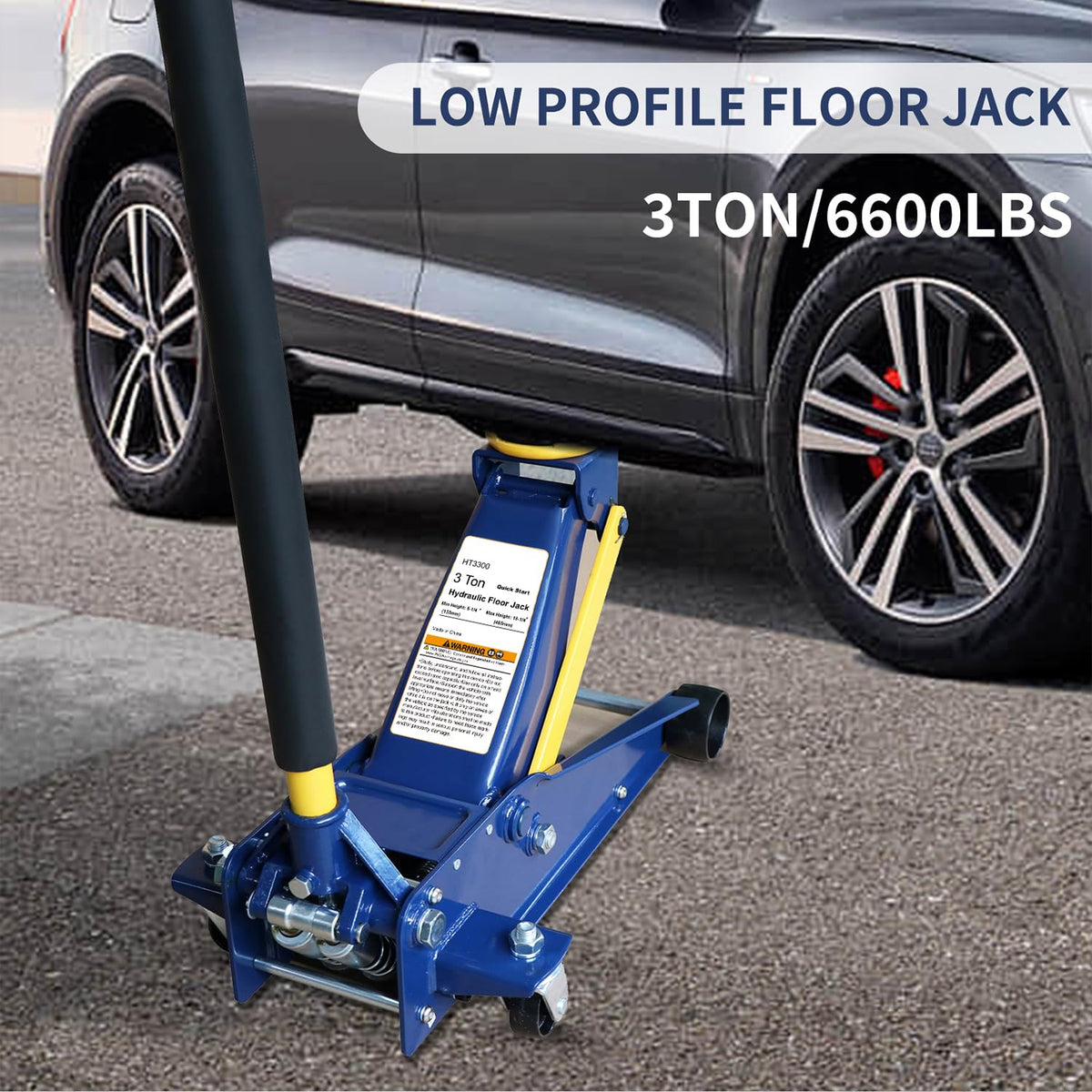 3 Ton Low Profile Hydraulic Steel Floor Jack W83779