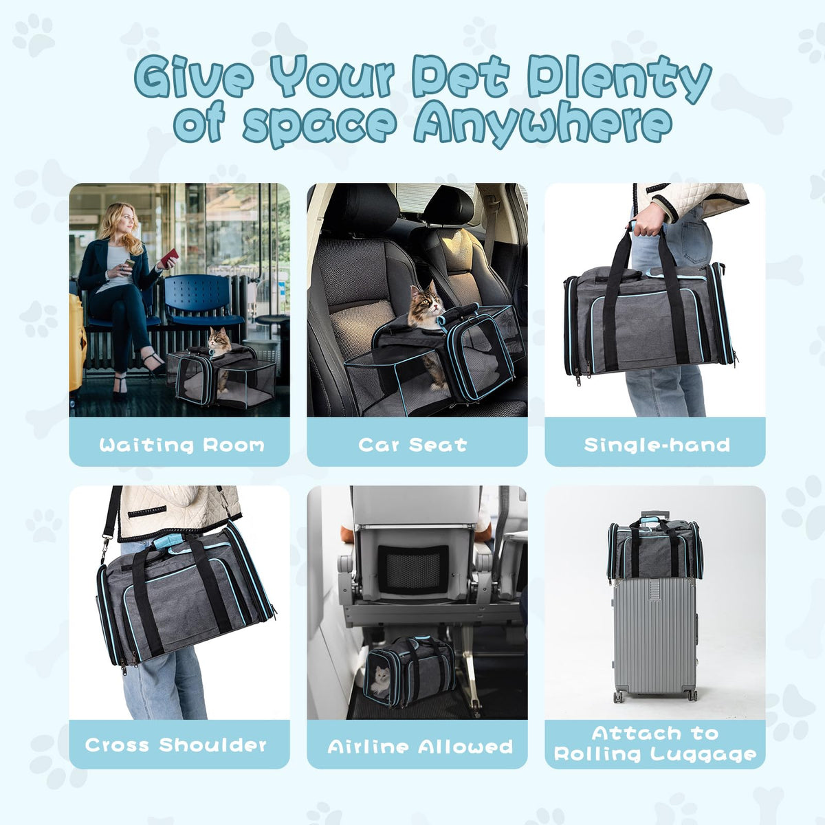 Expandable Soft-Sided Dog and Cat Carrier E5368