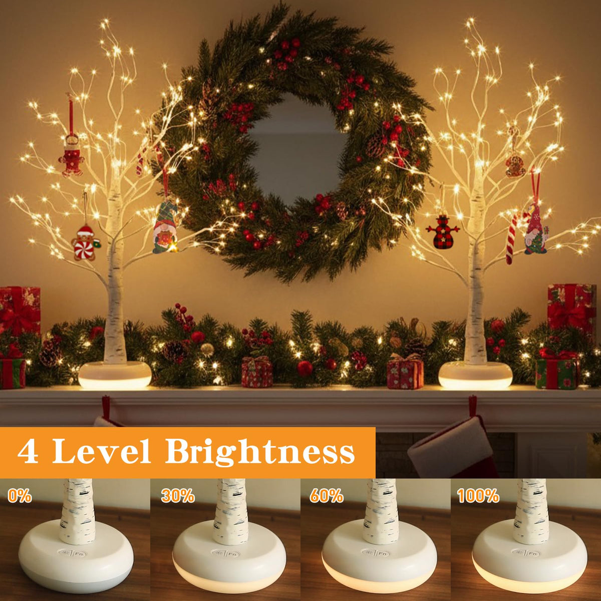 Birch Tree with Lights W875