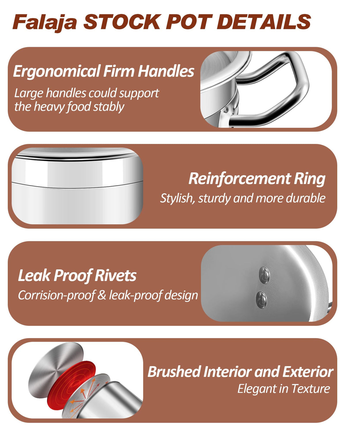 40 Quart Stainless Steel Stock Pot with Lid D755821