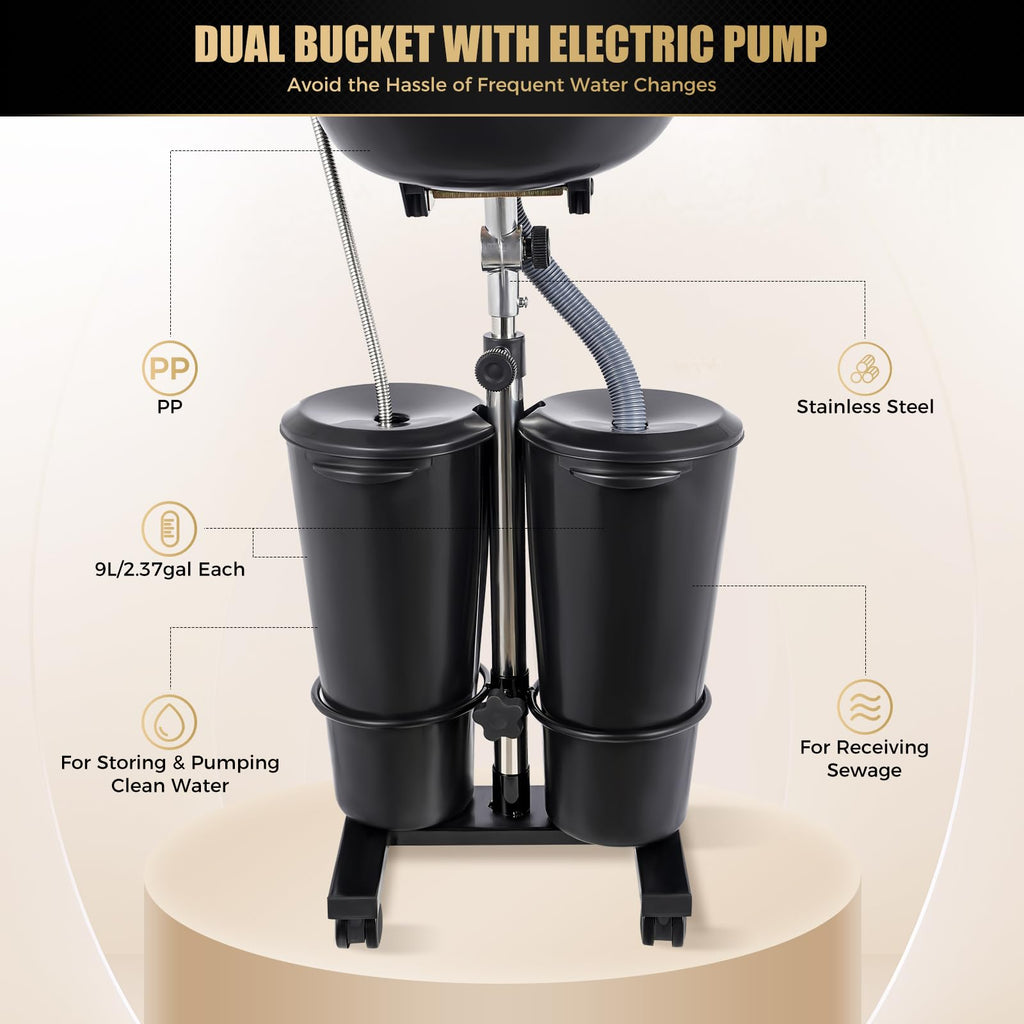 Portable Mobile Shampoo Bowl with Electric Pump M71438