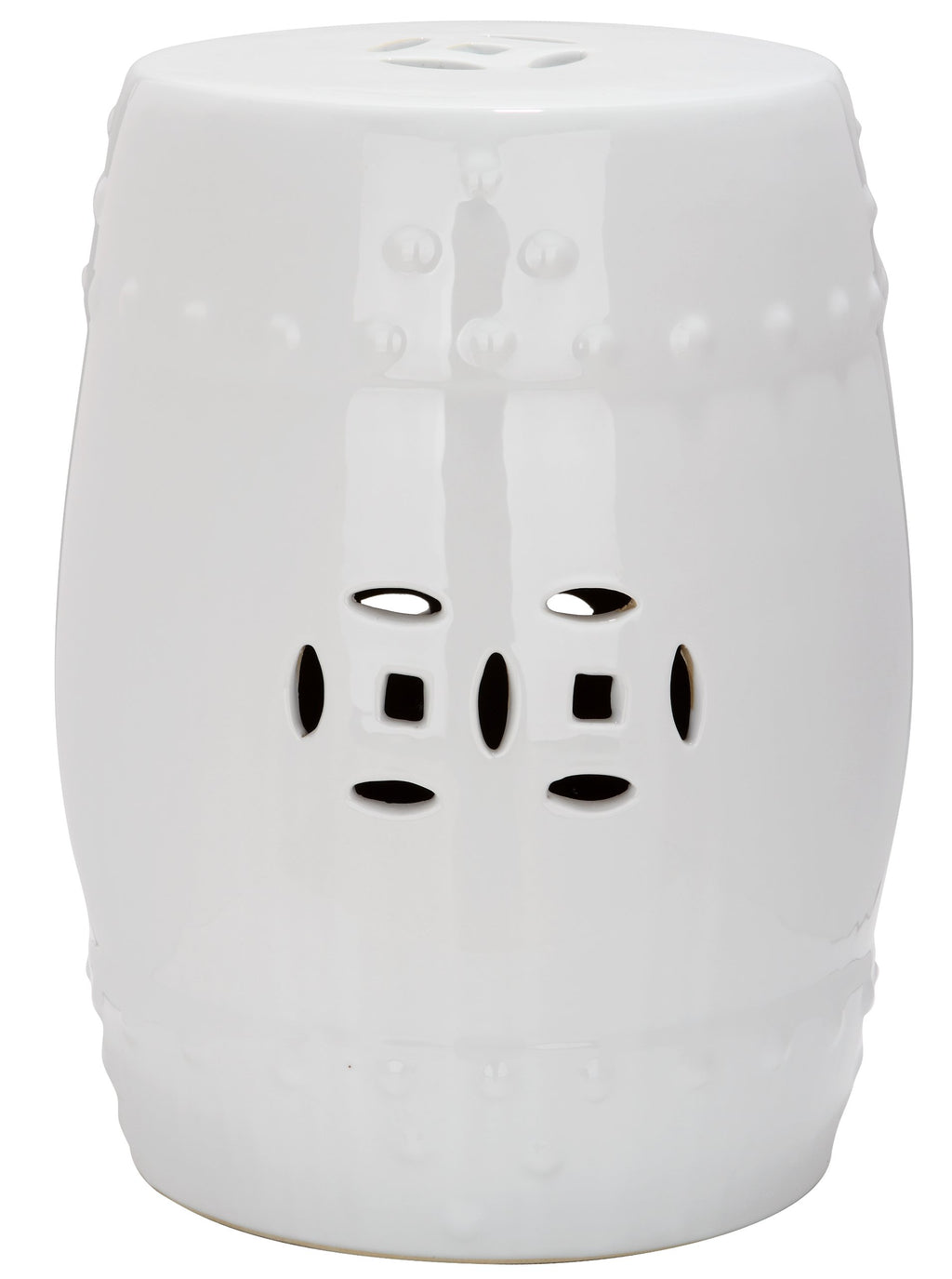 White Ceramic Garden Stool P3549