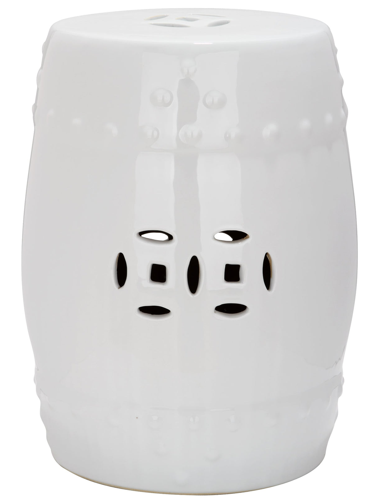 White Ceramic Garden Stool P3549