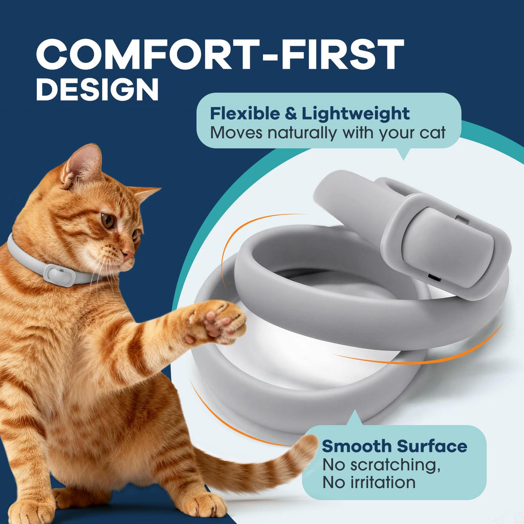 White 5 Pack Adjustable Water-Resistant Flea and Tick Cat Collar B26547