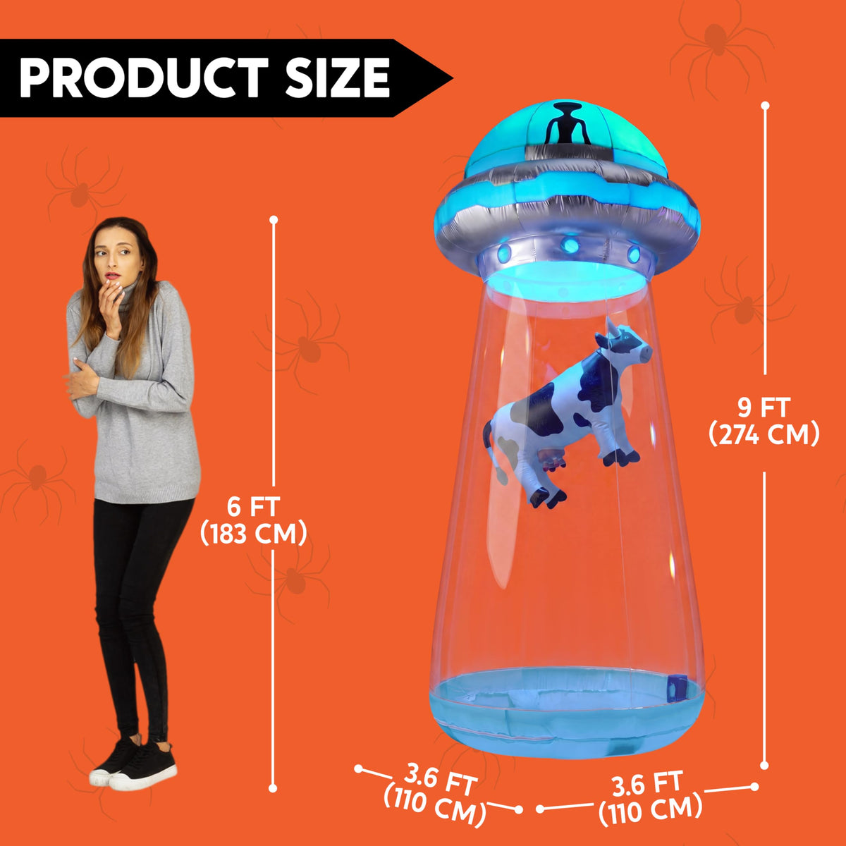 9 FT Tall Inflatable UFO Outdoor Decoration with LEDs R453