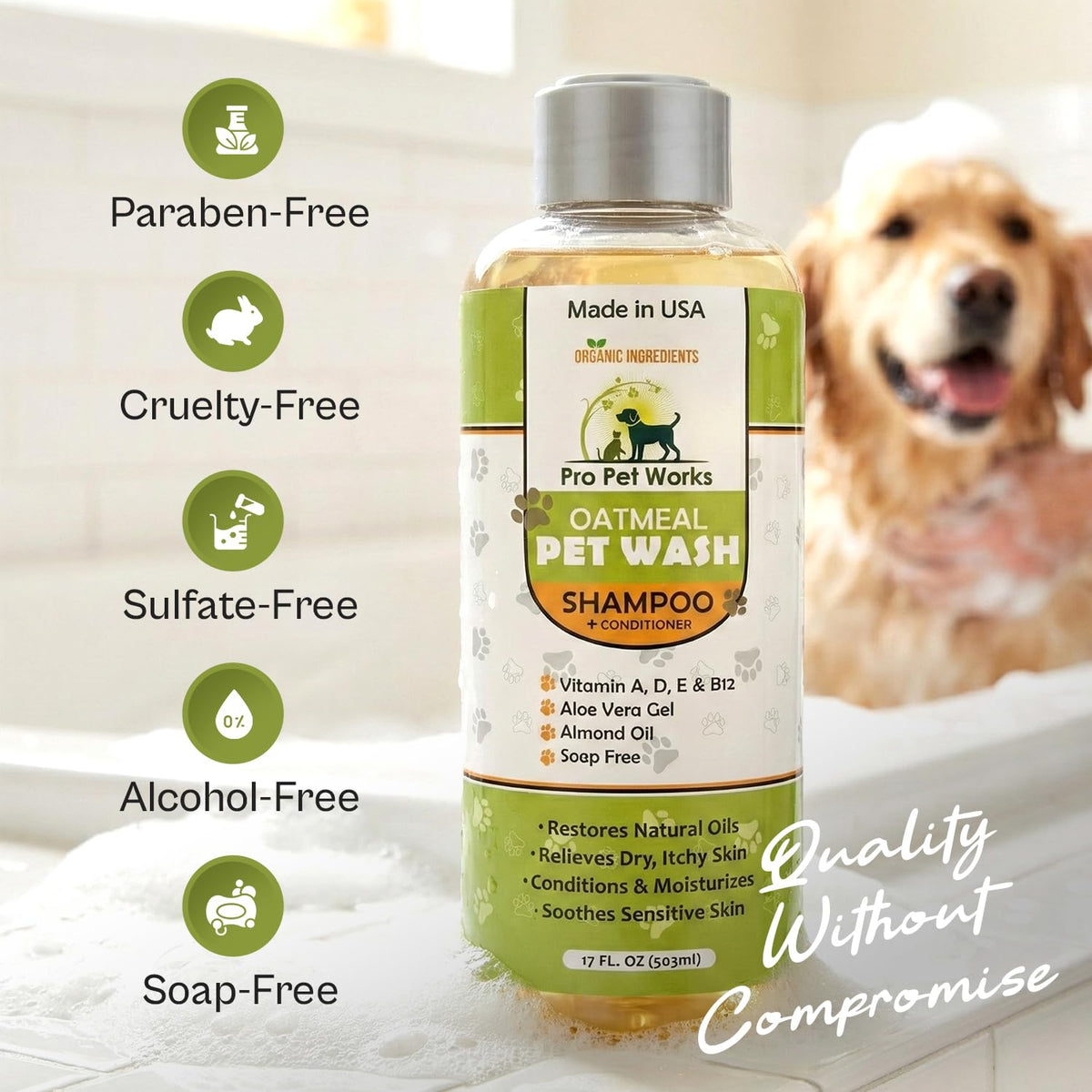 Oatmeal Dog Shampoo and Conditioner J2444