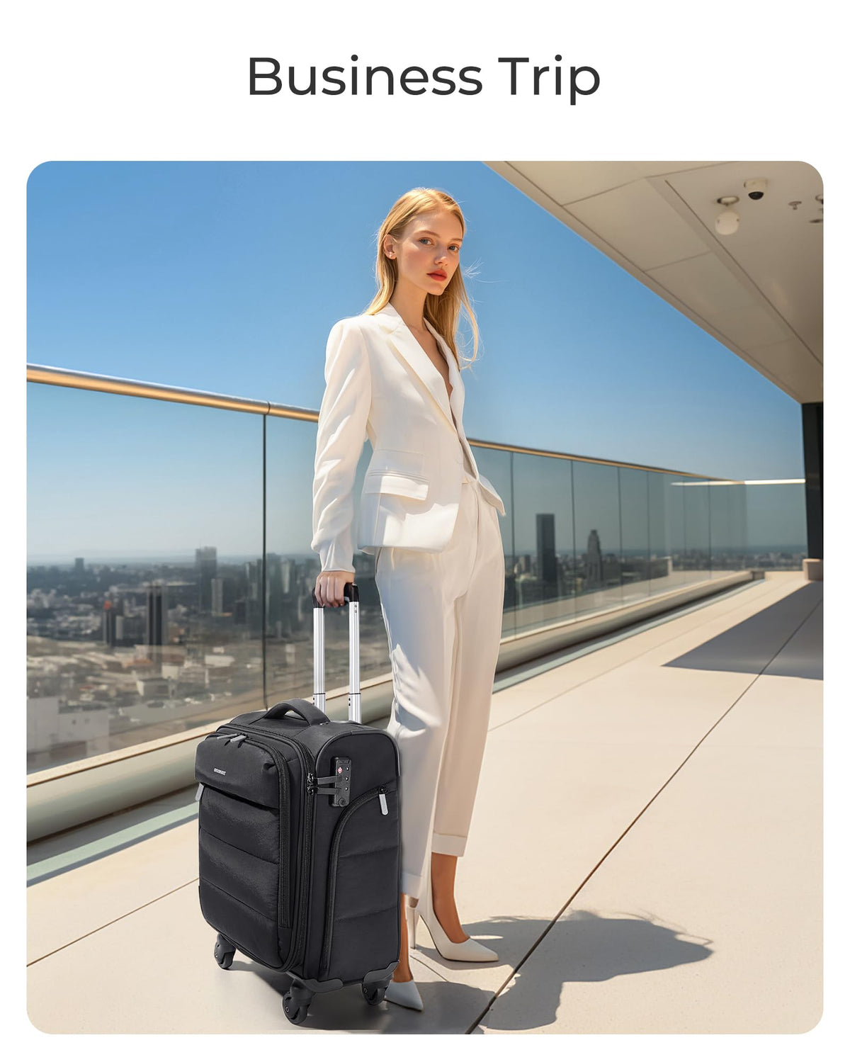 Black Softside Underseat Suitcase with Wheels F28771