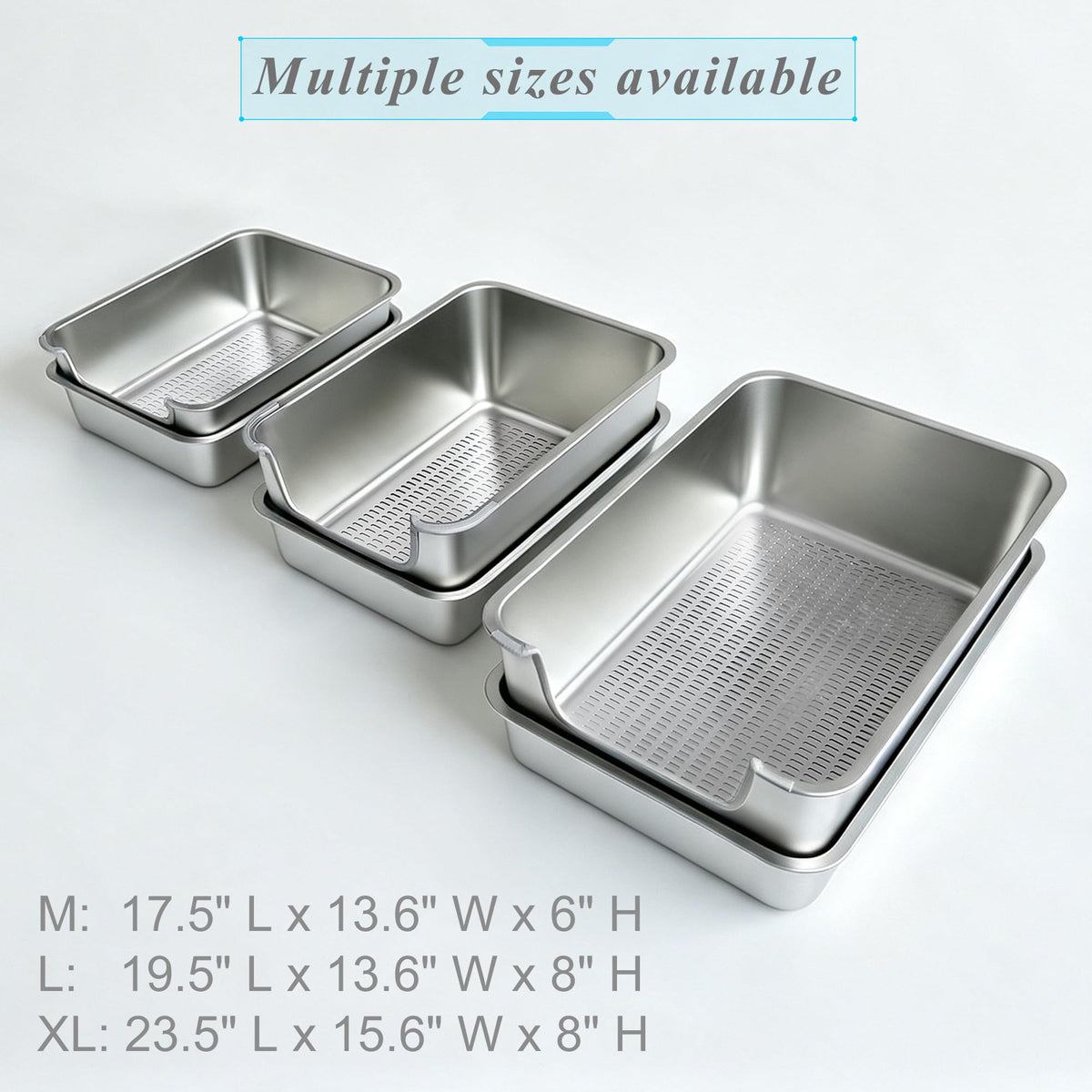 Stainless Steel Sifting Cat Litter Box R16710