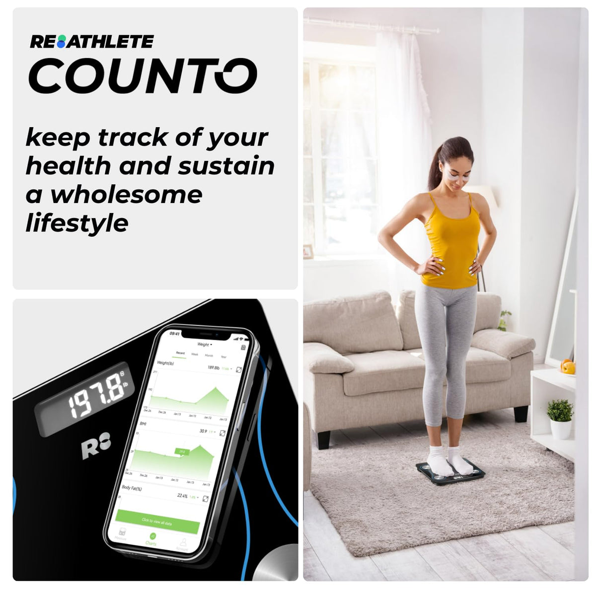 Smart Bluetooth Body Fat Measurement Scale Z3793