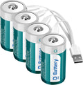 D Size Rechargeable Lithium Batteries with USB-C Charging Cable H73462