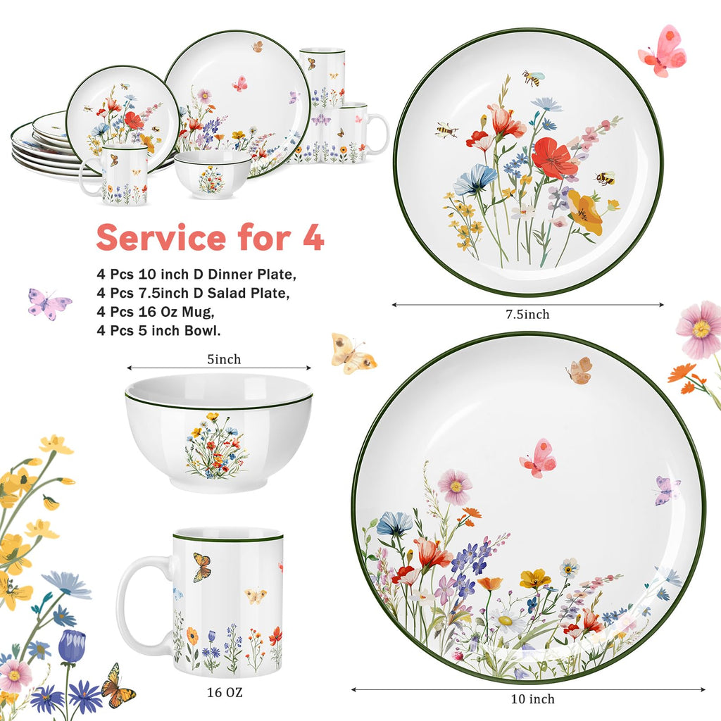 16 Pcs Ceramic Dinnerware Set W583539