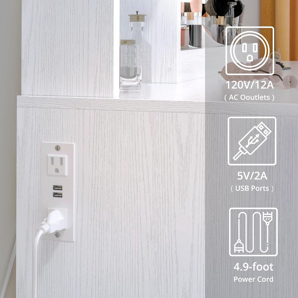 Vanity Desk with Charging Station L896