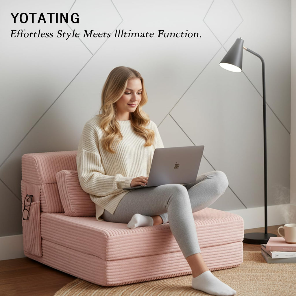 Pink Convertible Folding Sofa T83306