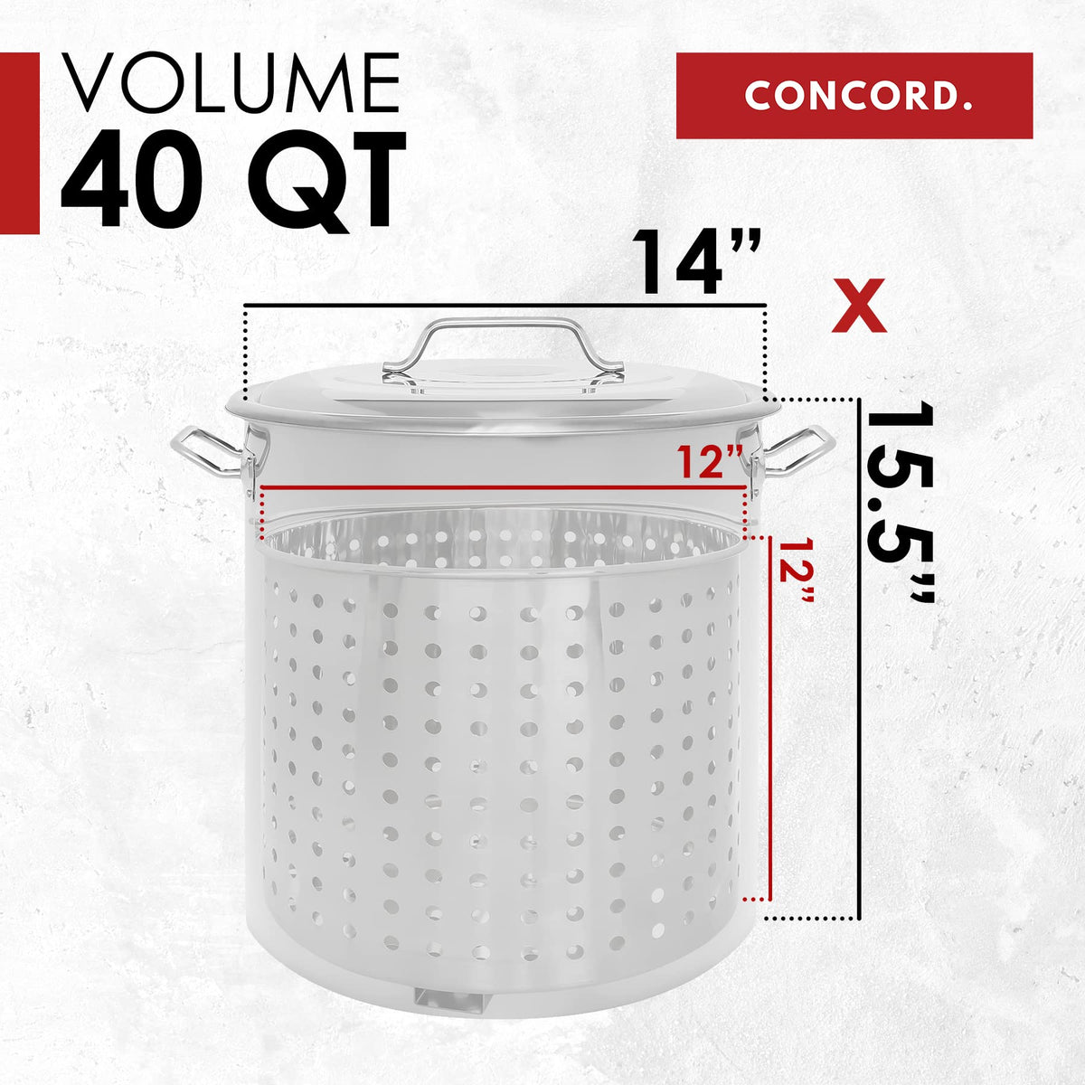 40 Quart Stainless Steel Stock Pot with Steamer Basket and Propane Stove I556
