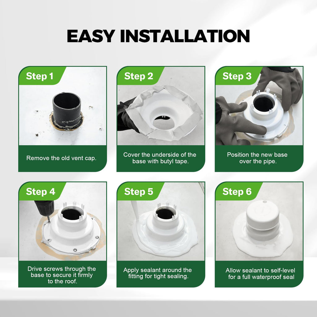 White RV Vent Cap for 1 to 2 3/8" Pipe X8949