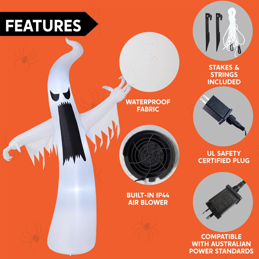12 FT Inflatable Ghost Outdoor Decoration with LEDs B32486