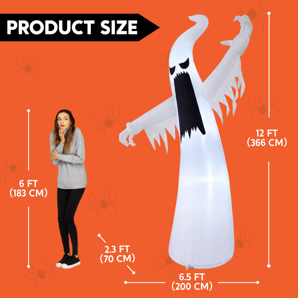 12 FT Inflatable Ghost Outdoor Decoration with LEDs B32486
