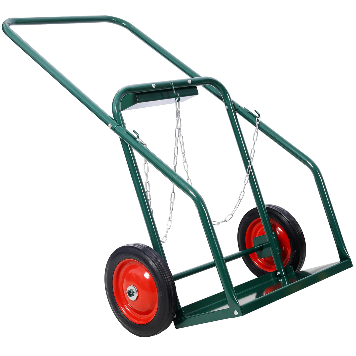 440 lb Capacity Welding Cylinder Hand Truck with 10-Inch Solid Rubber Wheels E3509