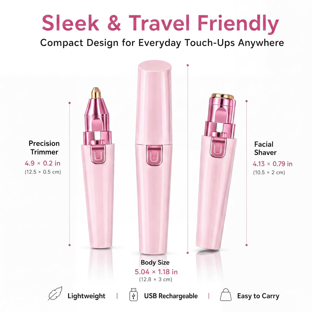 Pink USB Rechargeable Facial Hair Remover I7033