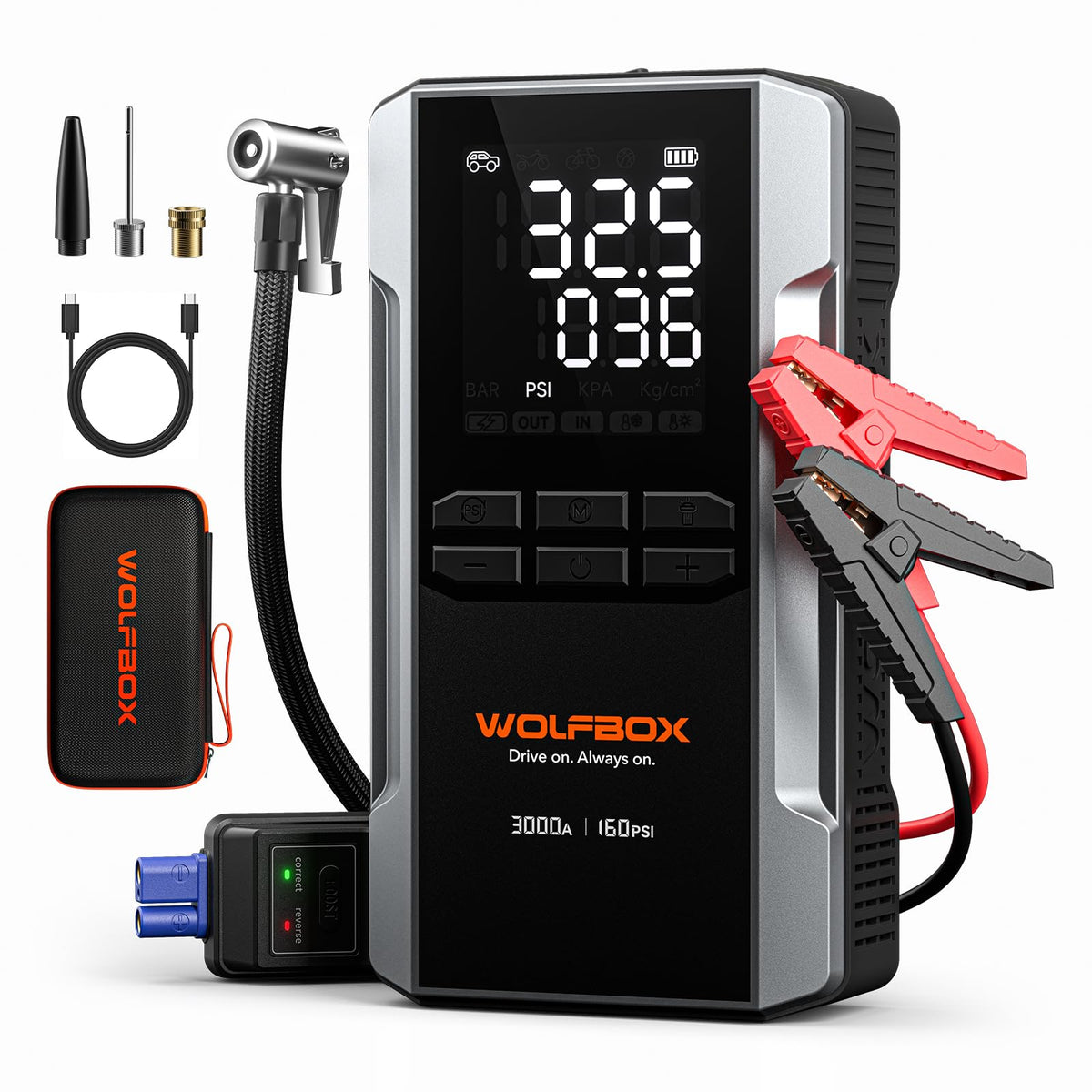 3000A Jump Starter with Air Compressor H272458