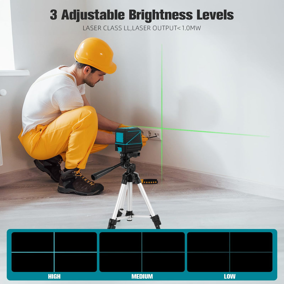 100 feet Green Cross Line Self Leveling Laser Level with Tripod M54612