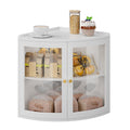 White Double Layer Large Bread Box with Acrylic Doors B5968