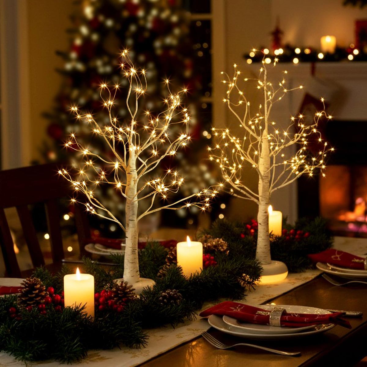 Birch Tree with Lights W875