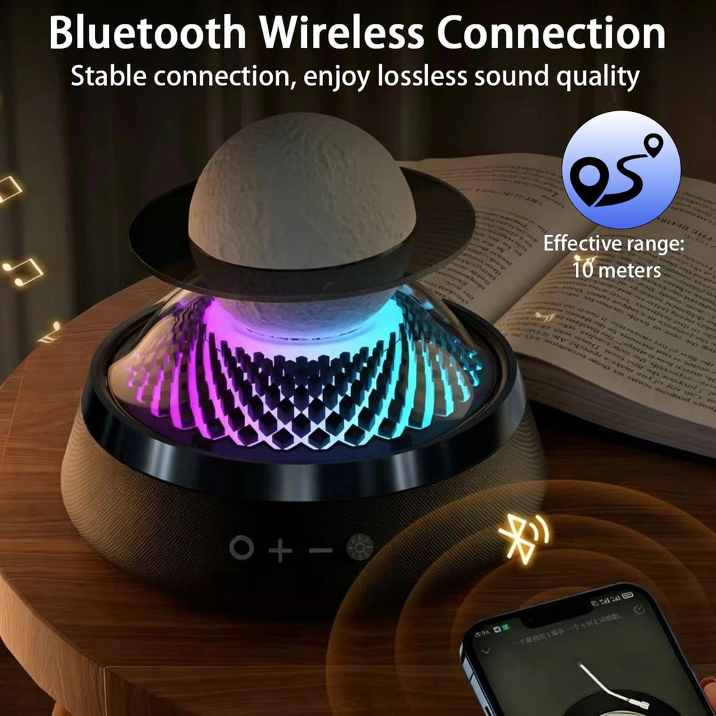 Black Portable Bluetooth Speaker with LED Night Light and Essential Oil Diffuser U15948