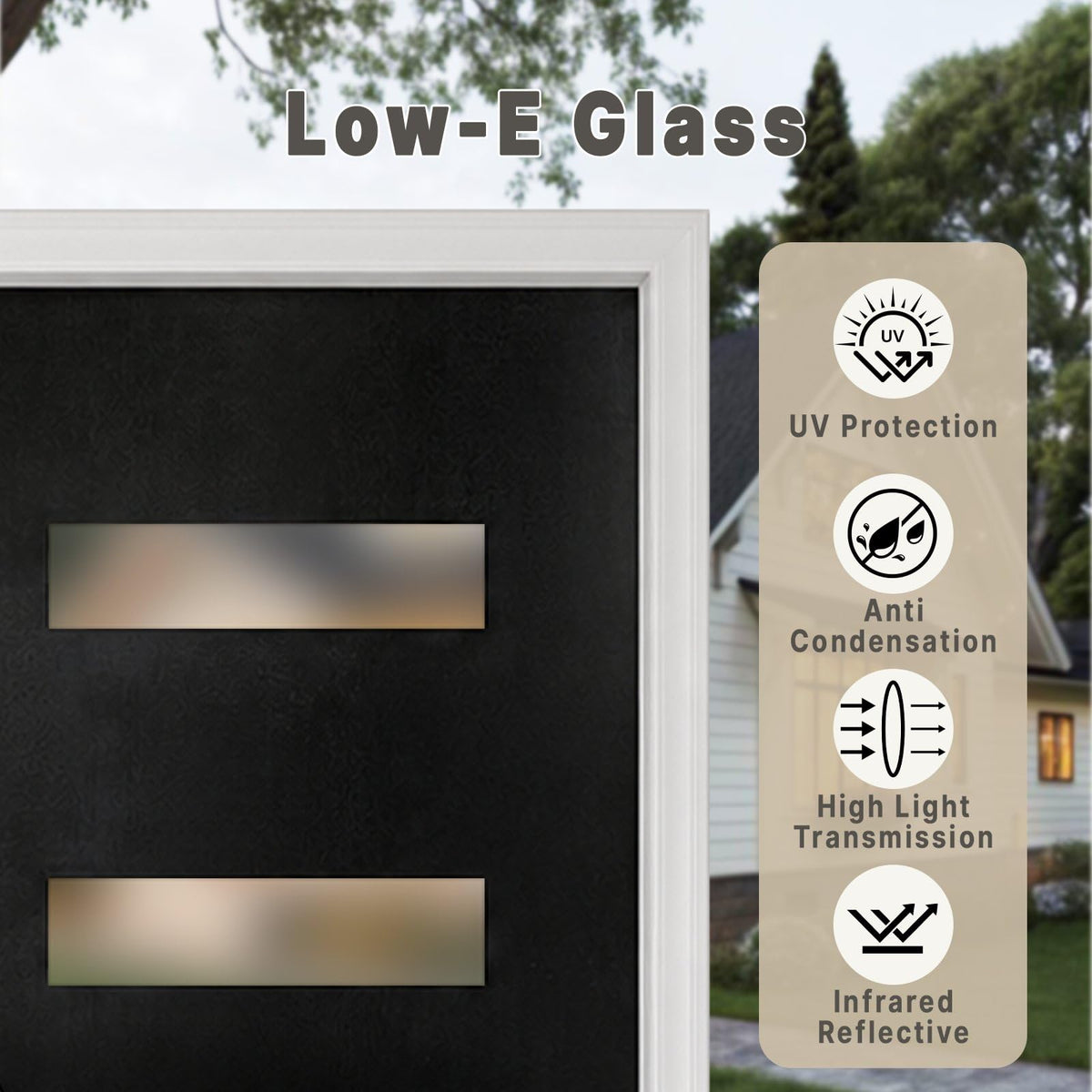 Fiberglass Entry Door 4-Lite Glass Left-Hand Inswing I924