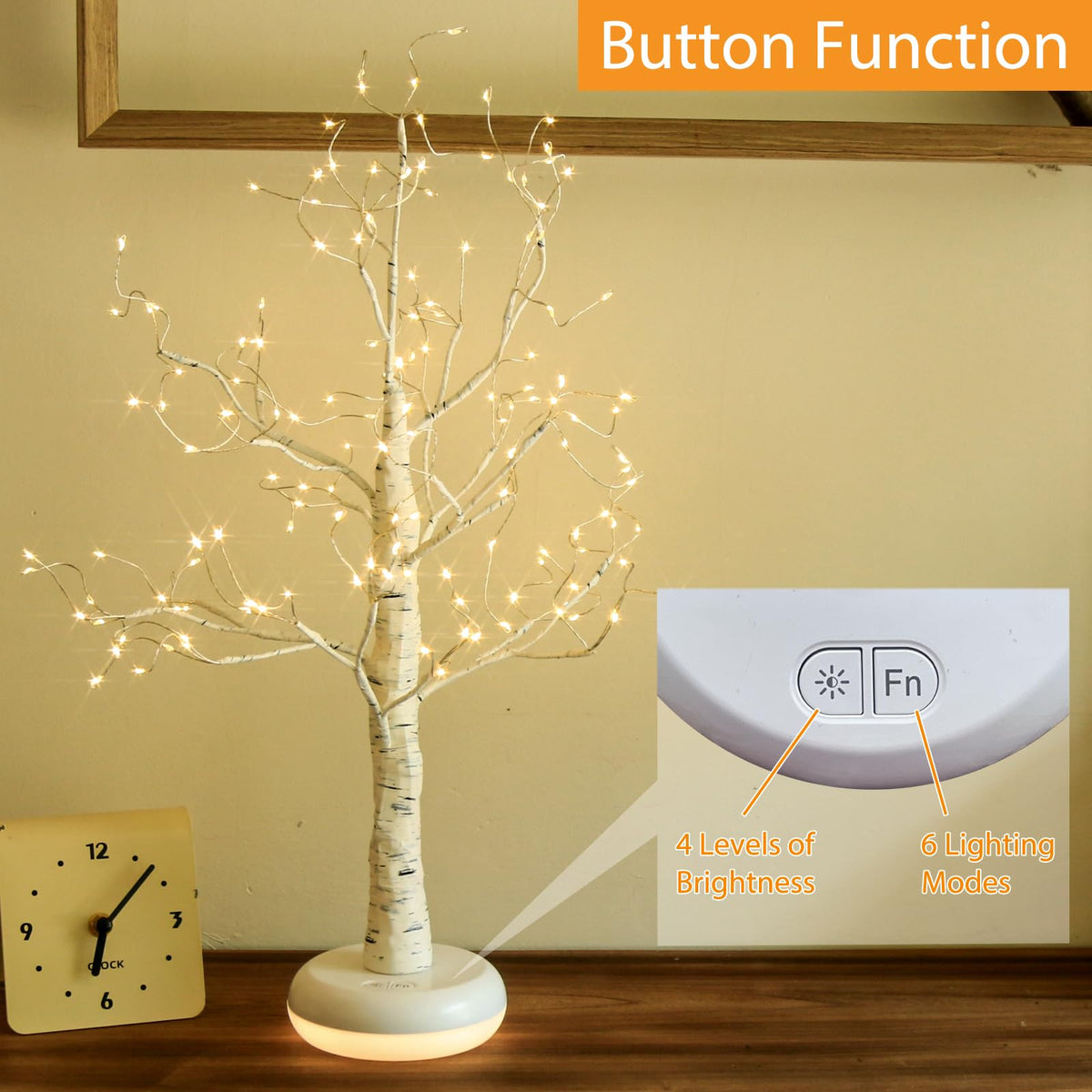 Birch Tree with Lights W875
