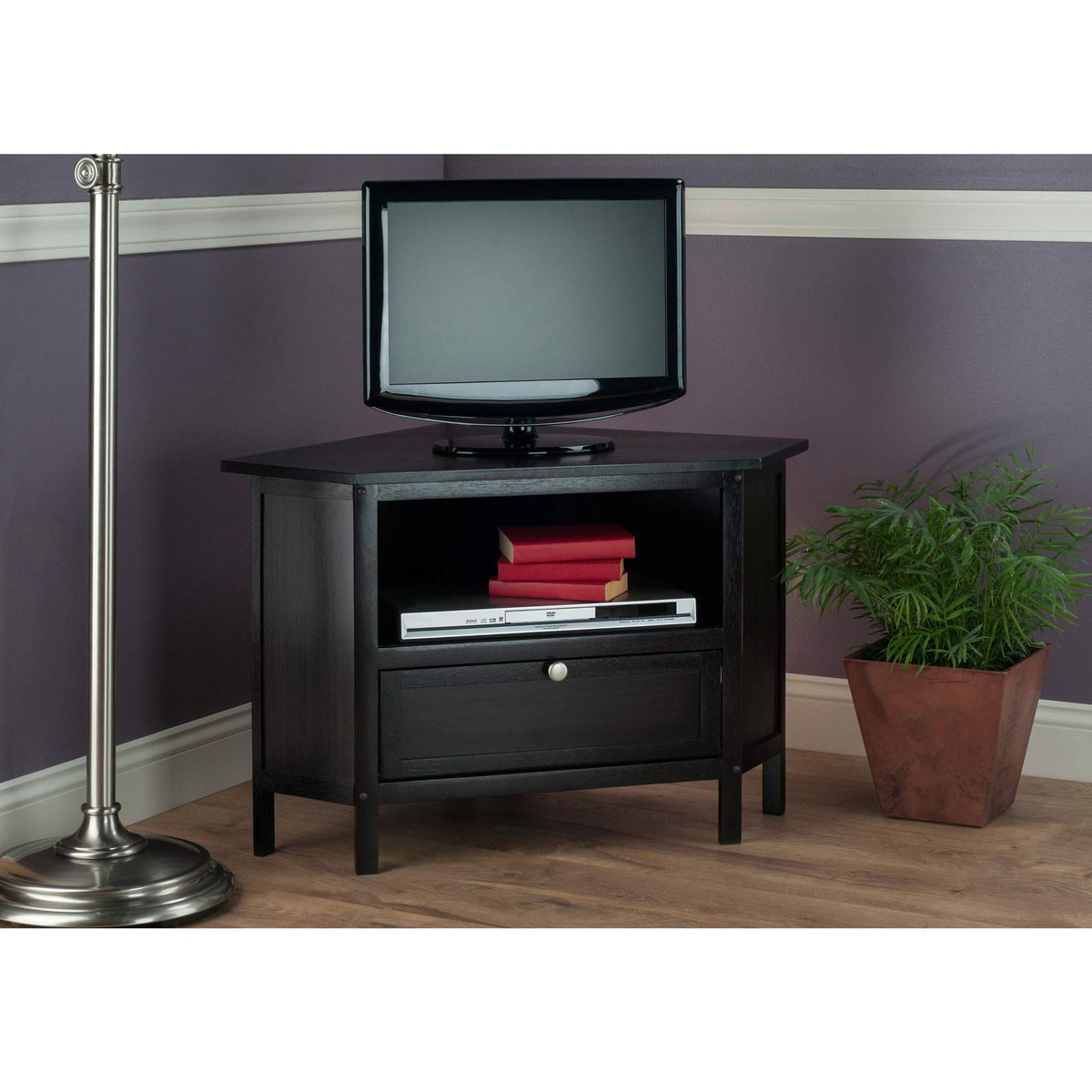 Corner TV Stand, Espresso A9079