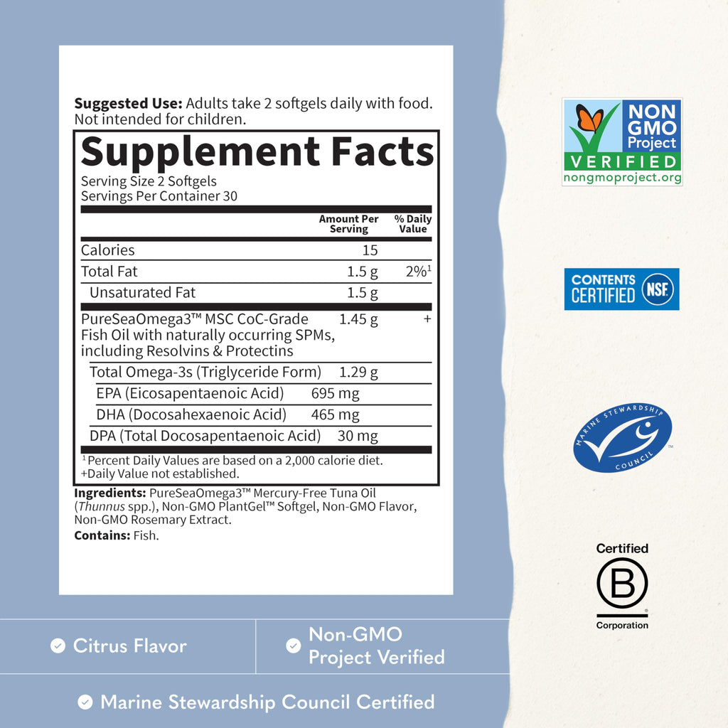 Omega 3 Fish Oil, 60 Softgels P531624
