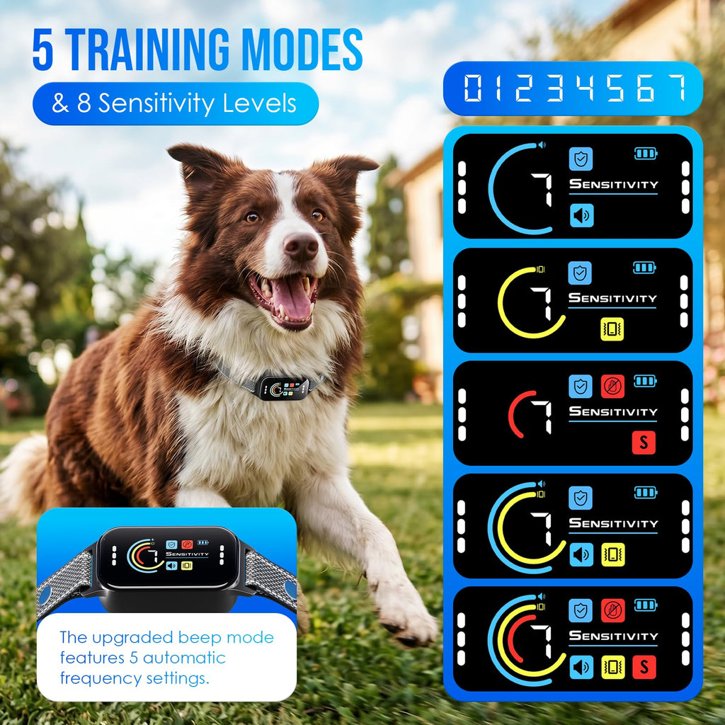 Dog Bark Collar 2 Pack, 7 Sensitivity Levels, 5 Training Modes A67244