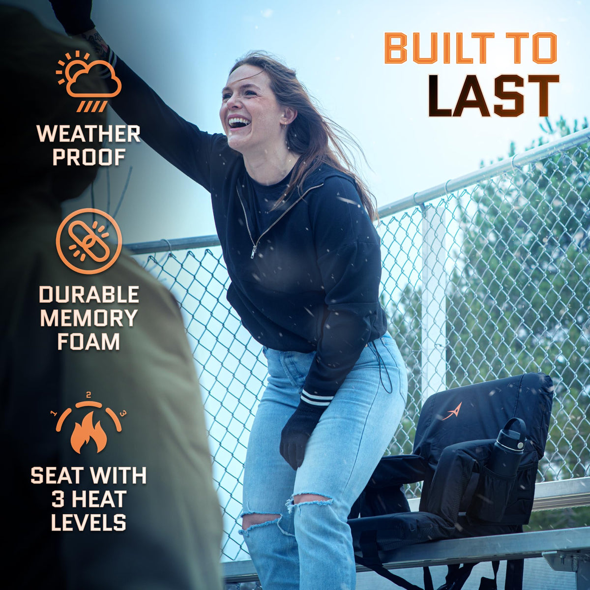 Heated Stadium Seats for Bleachers with Back Support B34223
